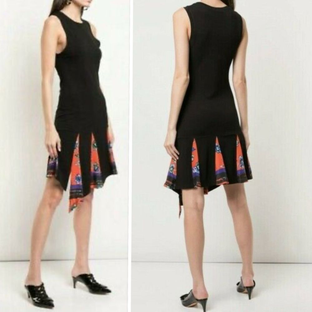 Derek Lam 10 Crosby NEW Silk-Trim Tank Dress Black Made in Portugal Size 8 - Picture 5 of 15